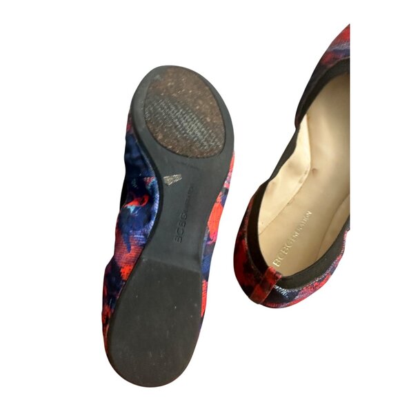 BCBGENERATION Red Black Floral Ballet Flats Size 8 - Picture 4 of 6